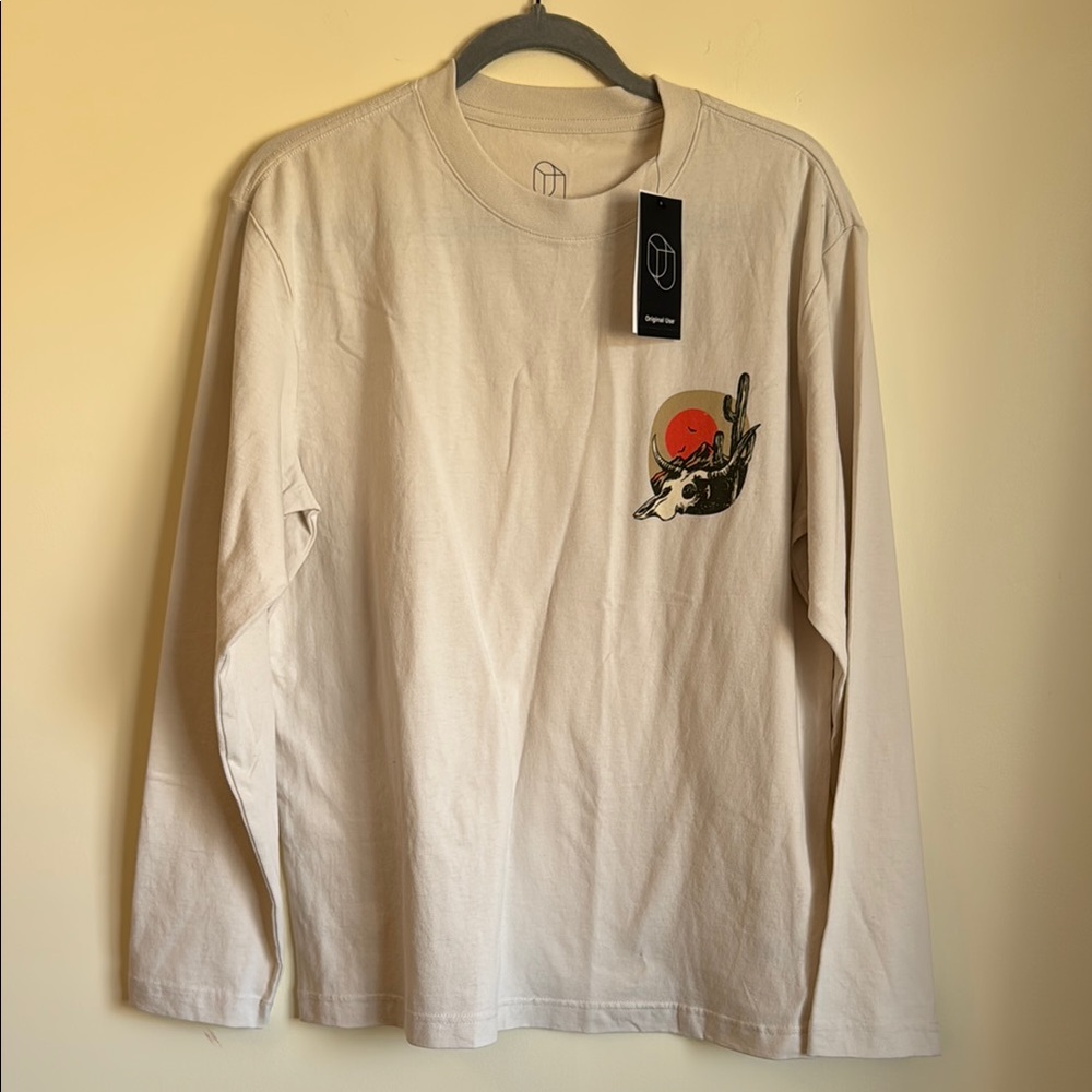 NWT Original Use Men’s Cream Long Sleeve Tee Size Small